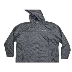 Columbia Women's Black Polyester Jacket Size 2X Quilted Fleece Lined Insulated